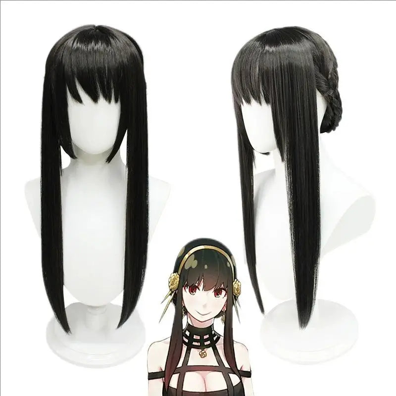 Halloween Anime Yor Forger Costume Outfit Gothic Assassin Black Red Skirt Dress Suit - Costume Wig / XS