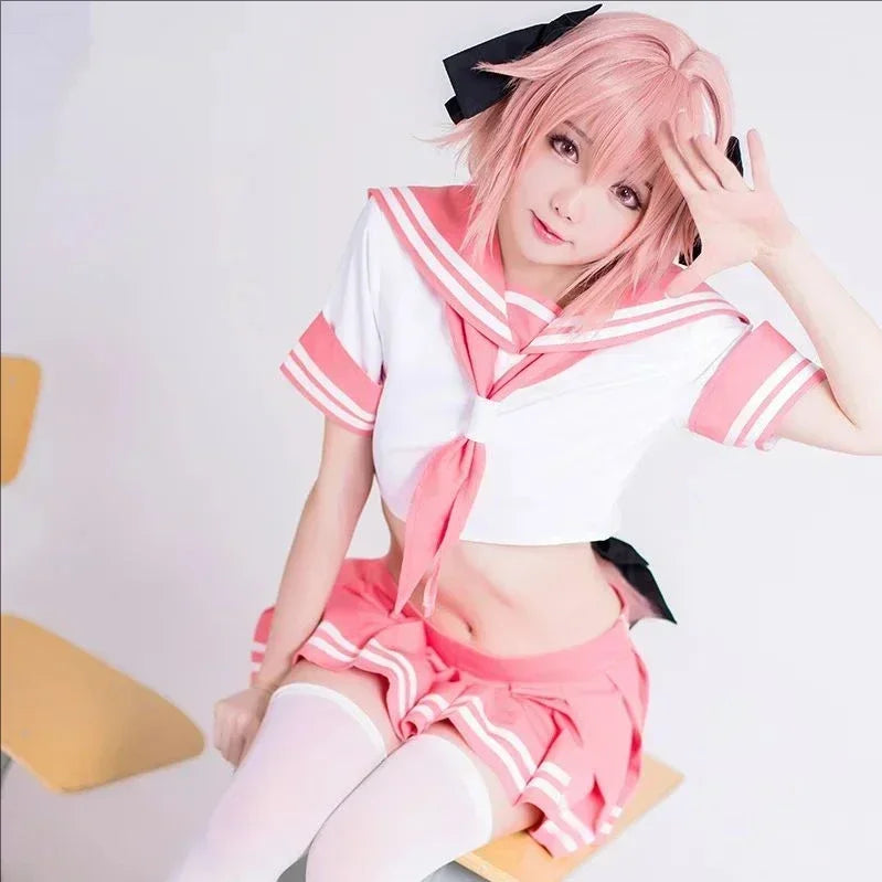 Anime Fate Apocrypha Rider Astolfo Costume for Men JK School Uniform Sailor Suit Women - View 6
