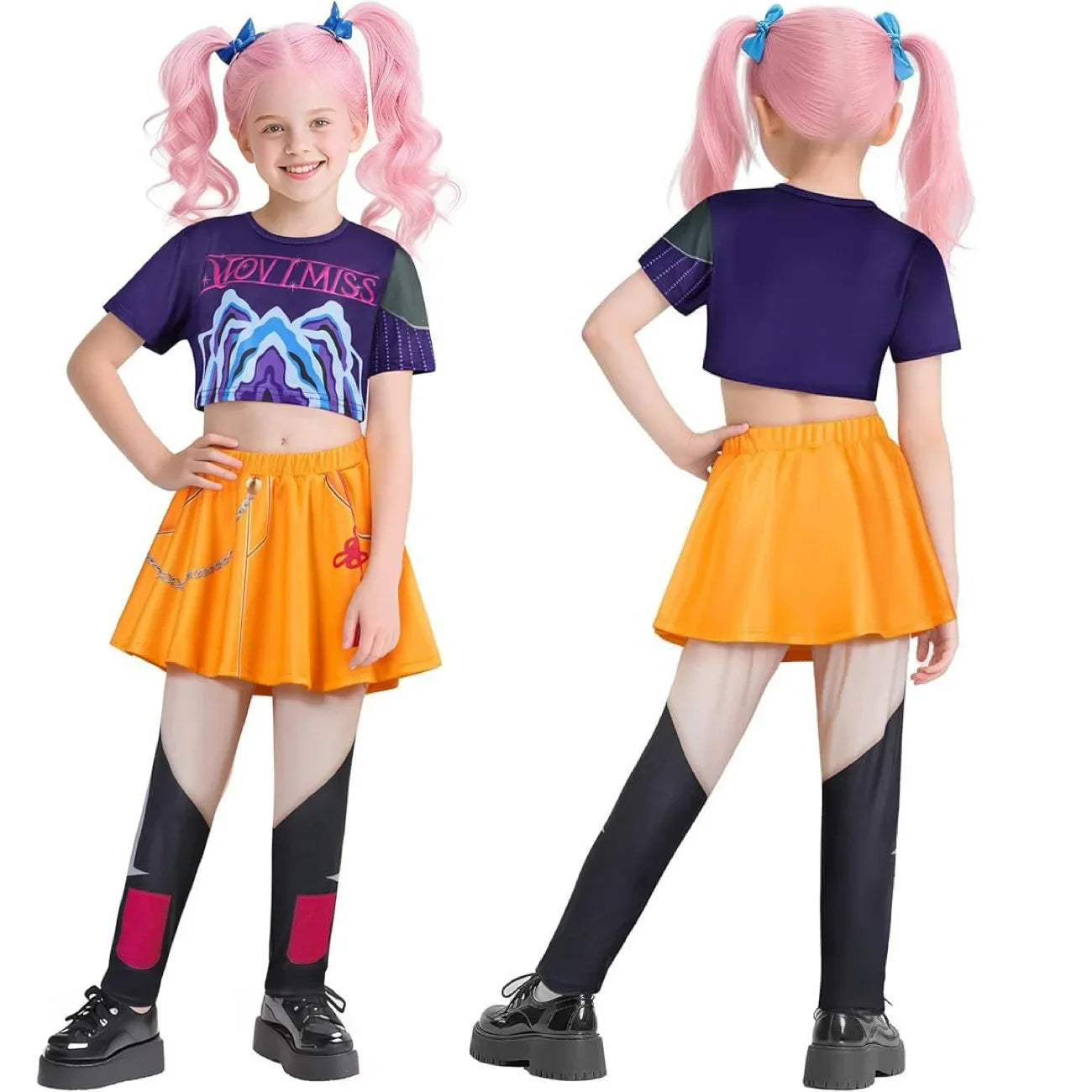 Halloween Kids Zoey Mira Rumi Costume KPop Hunters Girl Group Idol Dress Up Outfit Suit - 2 / 140
