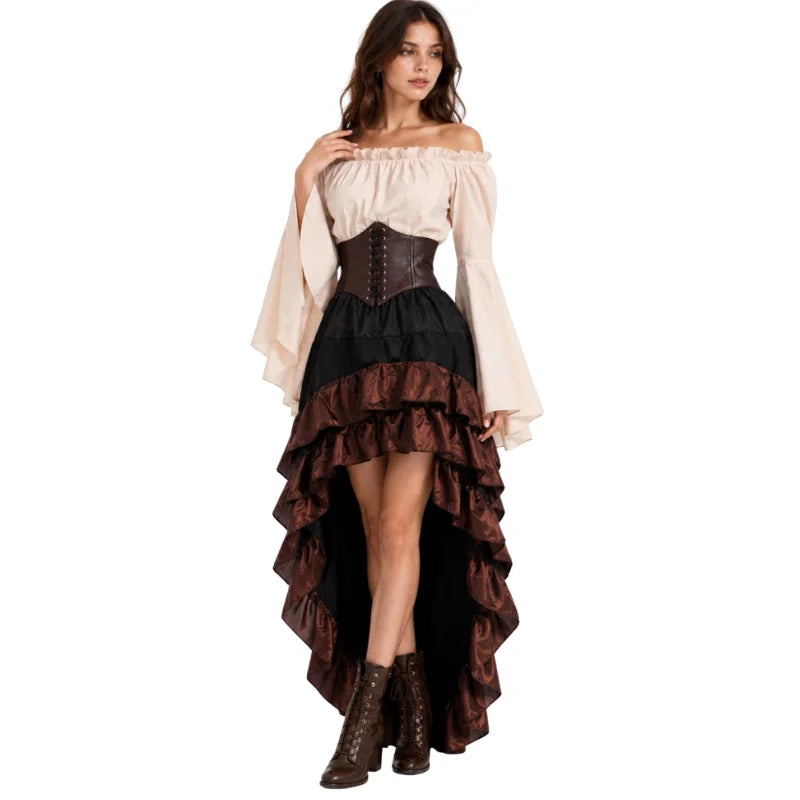 Medieval Pirate Captain Hunter Tight Dress Irregular Costume - alternate view 6