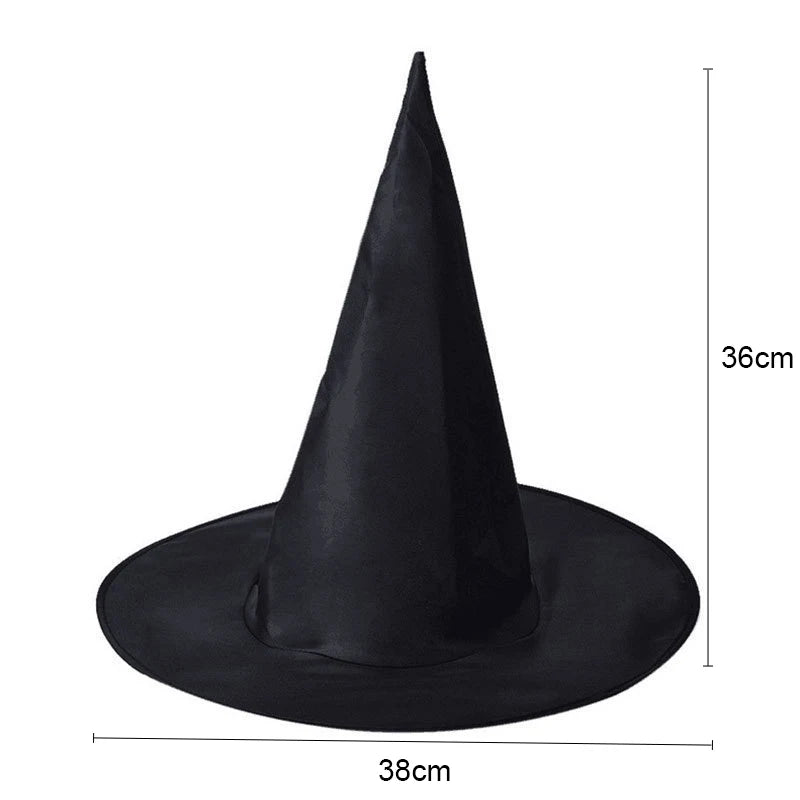 Halloween Witch Hats Black Folds Wizard Hat for Kids Adult Women Men Costume Props - View 10