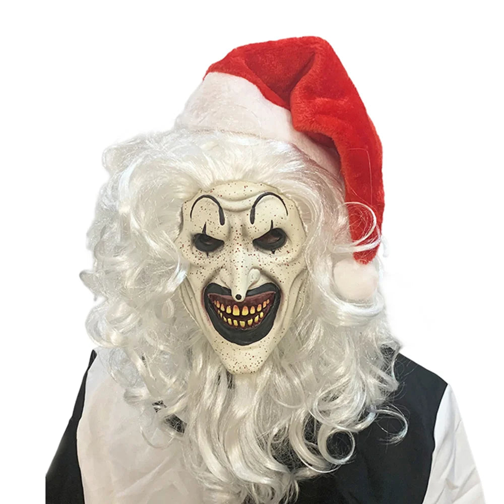 Art the Clown Terrifier Costume Dress Outfit Latex Masks Kids Adult Men Women Roleplay - Prop H / 110