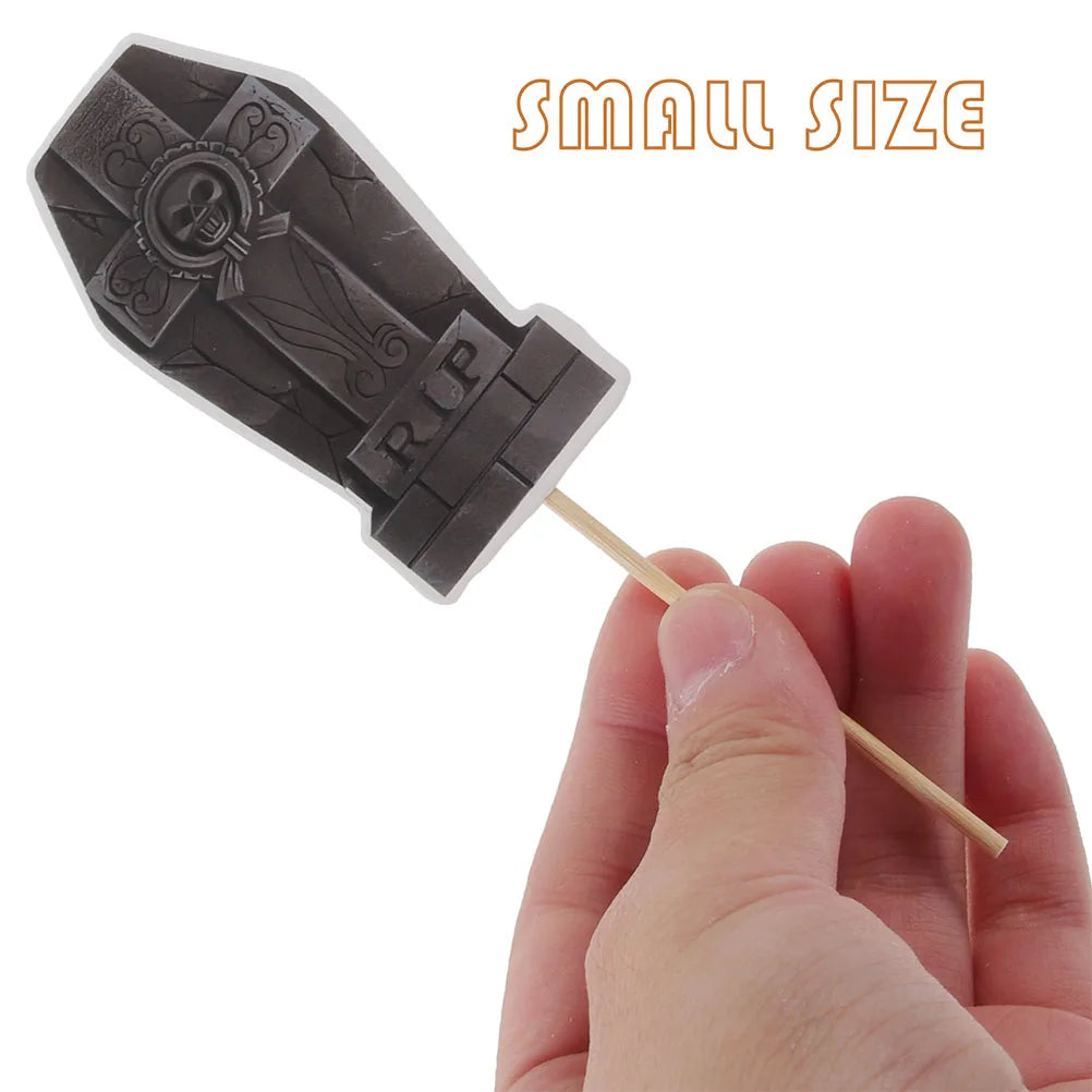 12pcs Tombstone Halloween Picks Halloween Party Cake Tombstones Decorations Tombstones Cupcake Picks - product image 6