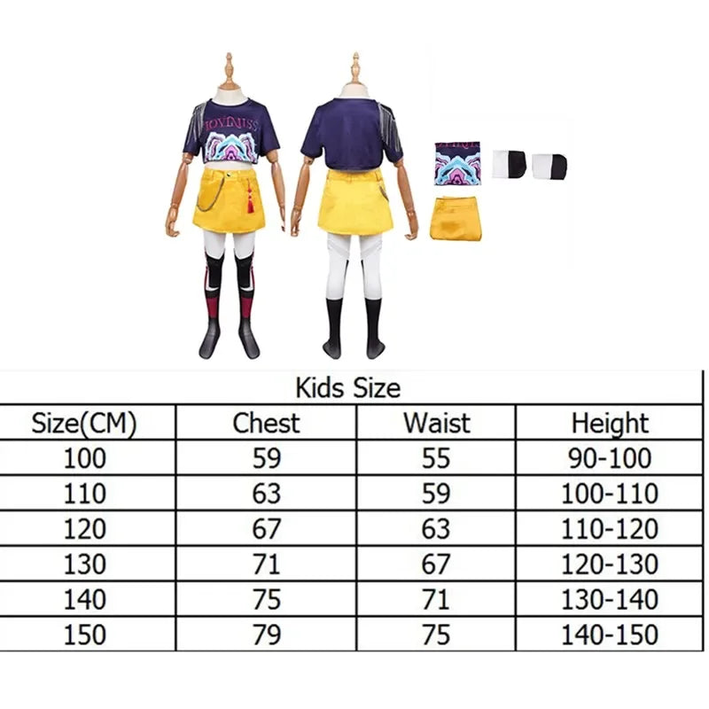 2025halloweenDémons Enfants Mira Zoey Costume Chasseurs Costume Filles T-shirt Jupe - 1 / 140
