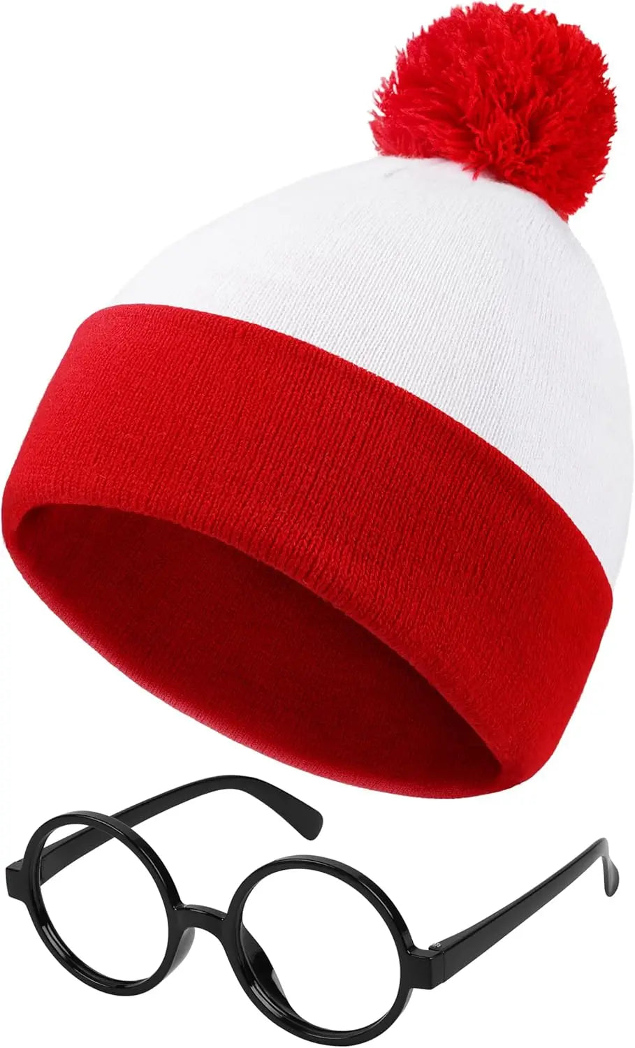 Adult Anime Winter Autumn Red White Knit Beanie Hat Costume - alternate view 7