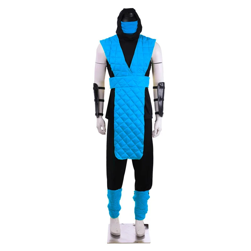 Game Mortal X Scorpion Costume Sub-Zero Costume Yellow Blue Battle Combat Men's Outfit - YELLOW / S