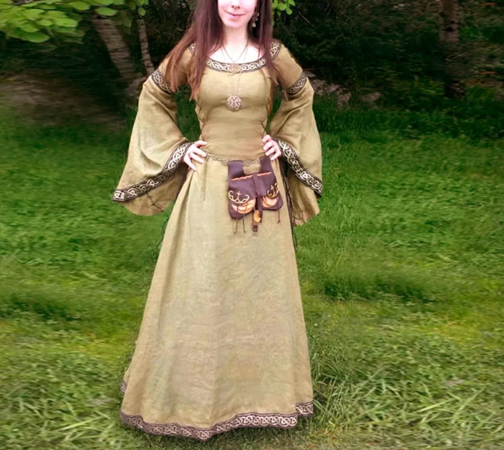 Women's Medieval Classical Long Sleeve Middle Ages Renaissance Costume - alternate view 11