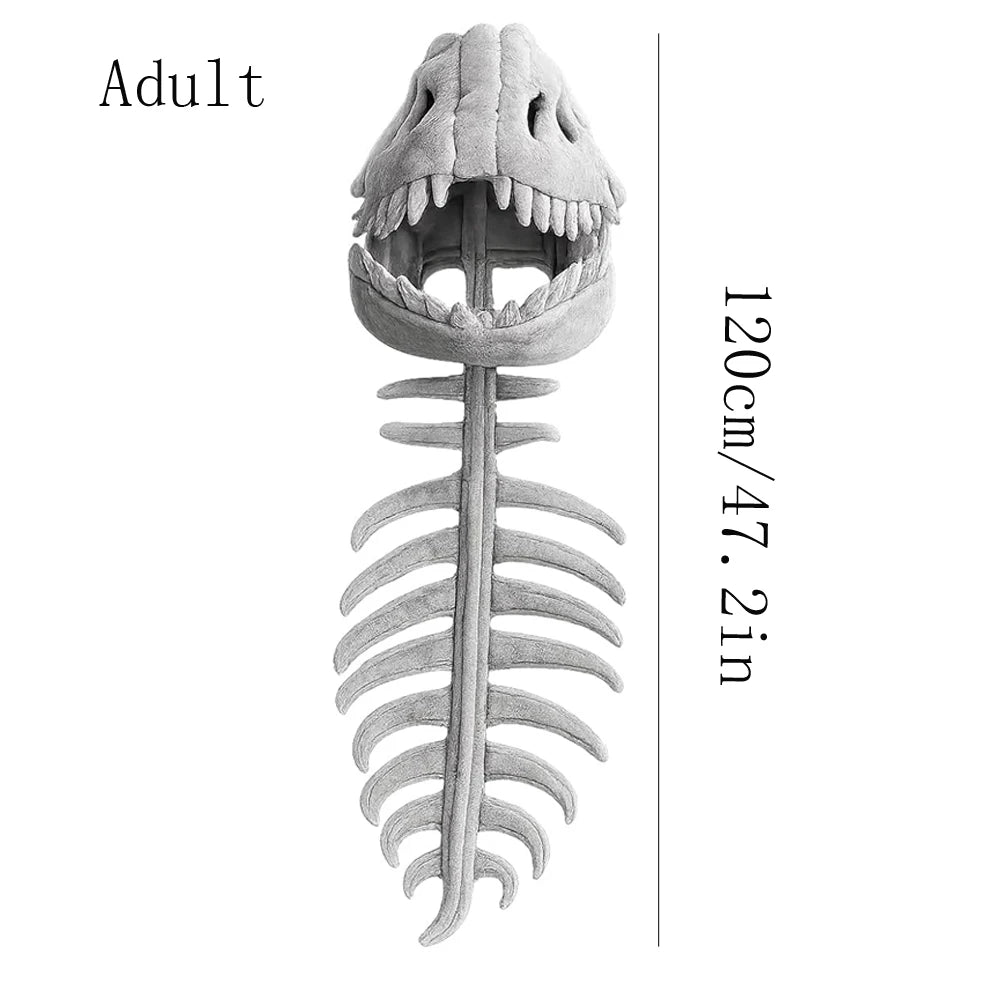Dinosaur Skeleton Hat Funny Soft Dinosaur Skeleton Cos Props Dinosaur Skeleton Costume For Kids and Adult - product image 8