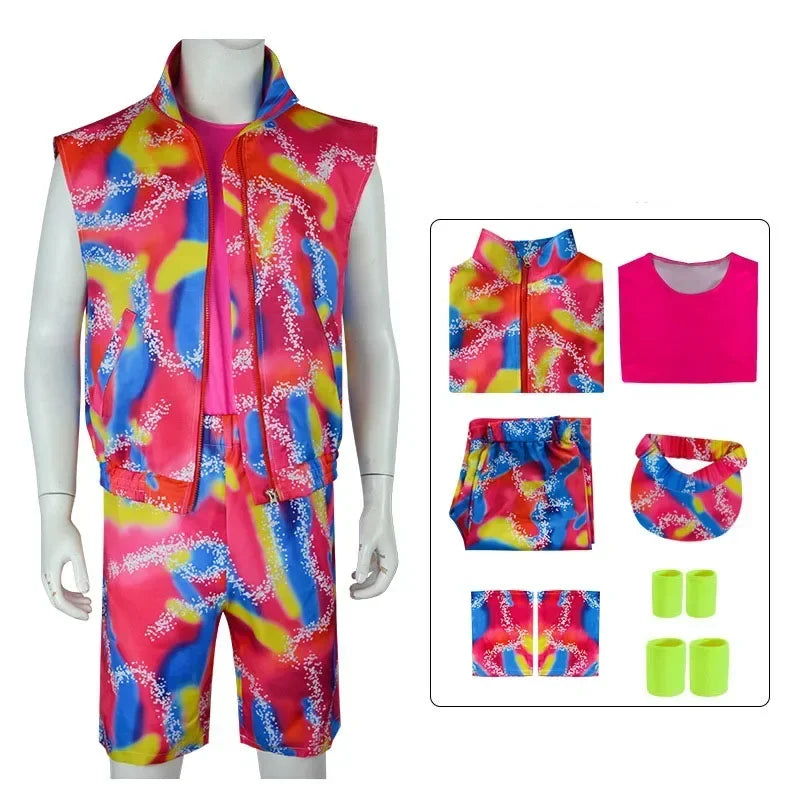 80s Workout Costume for Halloween Costume 80s 90s Workout Outfit for Adult Men's Include - barbie / 140