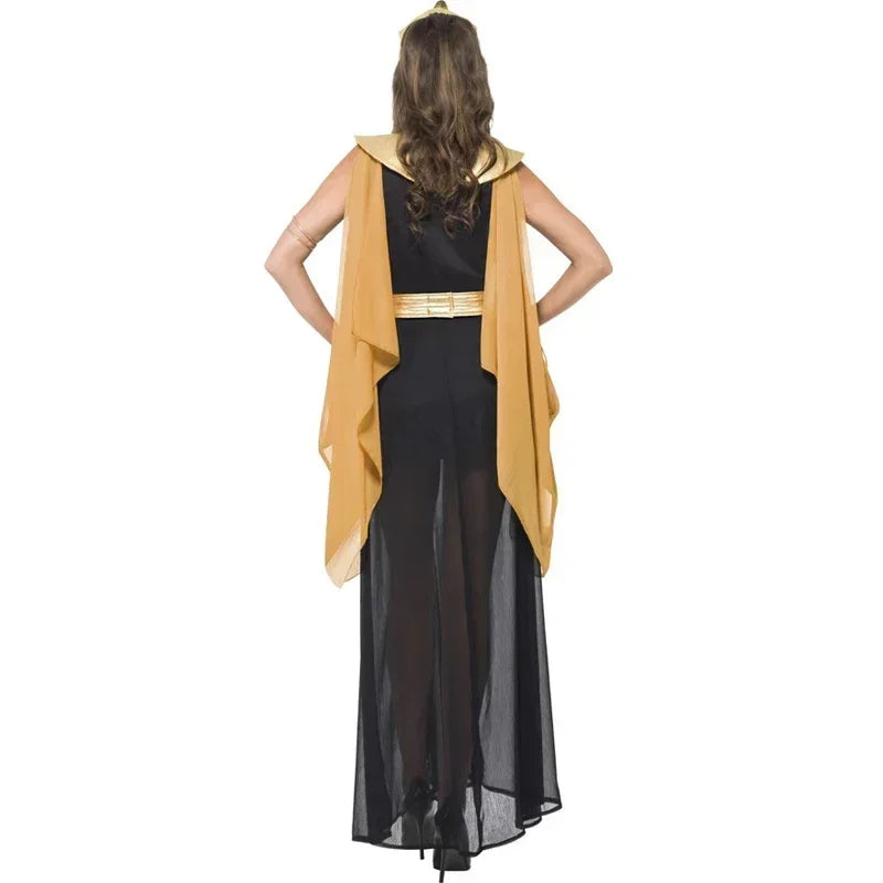 Gold Sexy Egyptian Cleopatra Costume Suit Ladies Cleopatra Roman Toga Robe Greek Goddess Fancy Dress Costume Outfits