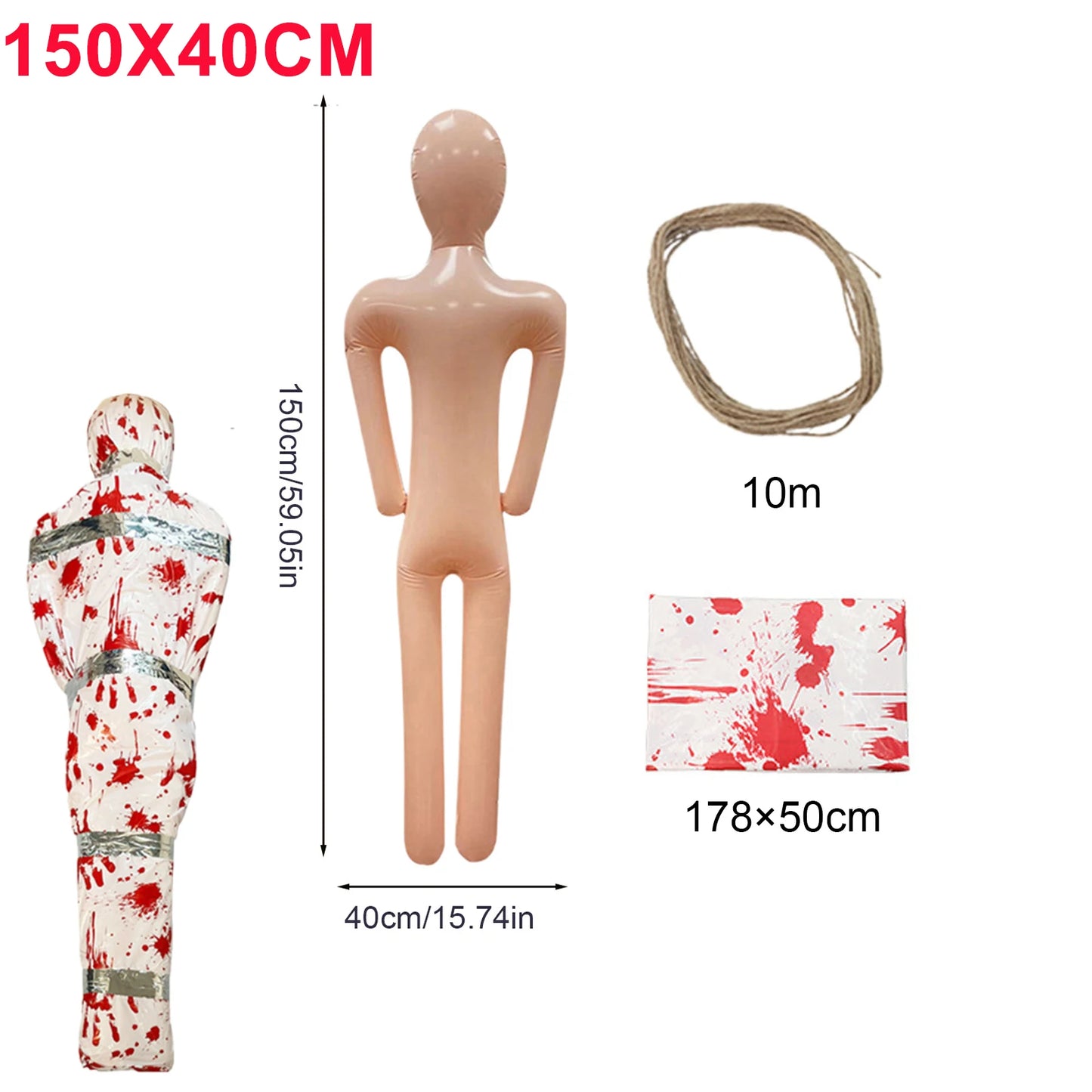 DIY Halloween Inflatable Body Mannequin 150/156cm Scary Decorations Creepy Photo Props For Haunted House - product image 9
