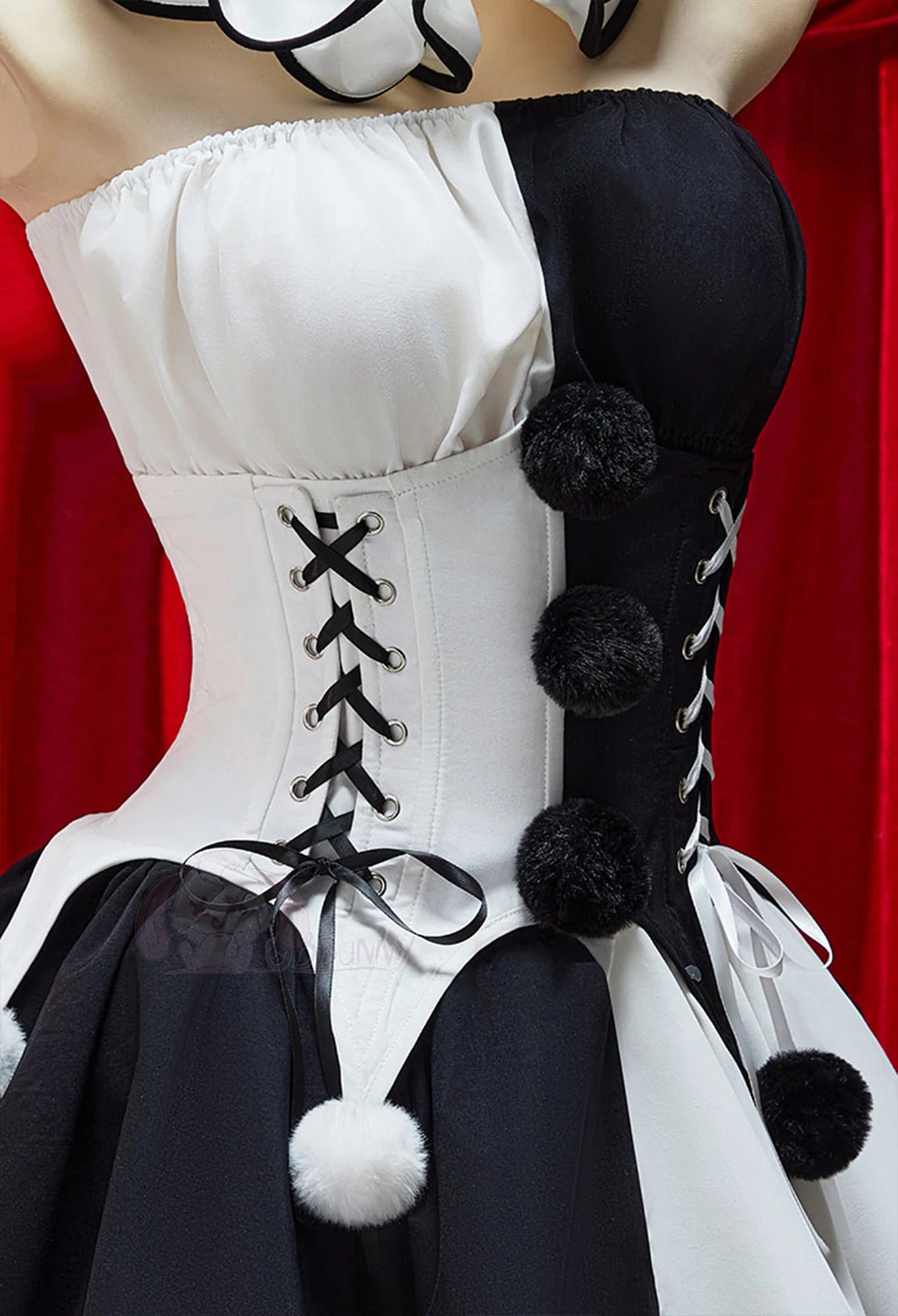 Art The Clown Cosplay Terrifier Cosplay Costumes Women Sexy Black White Dress Socks Gloves Suit Halloween - product image 6