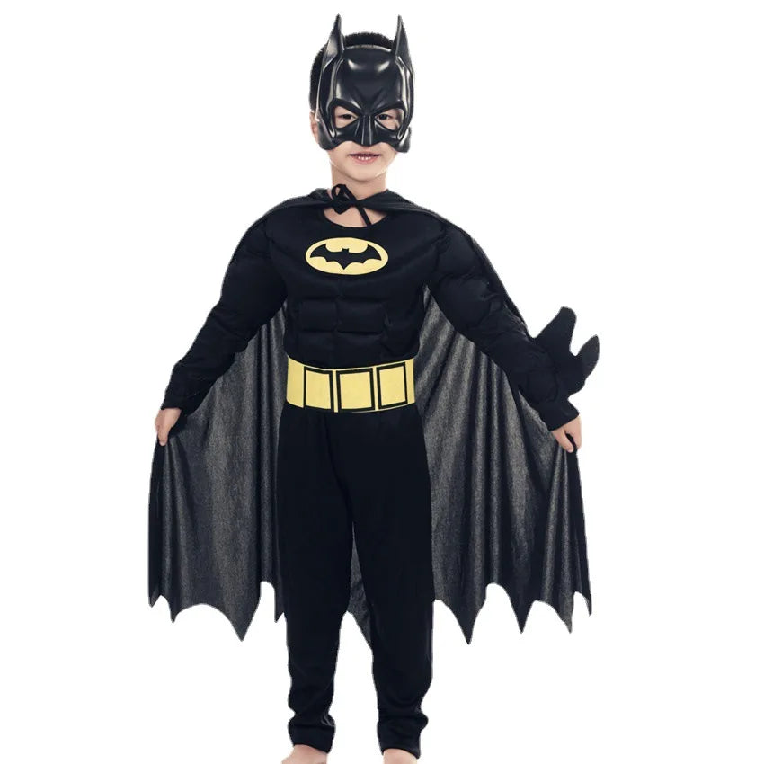 Halloween Kids Boys Bat Costume Batboy Fancy Black Superhero Costume Kids Costume Outfits - jumpsuit and mask / 110