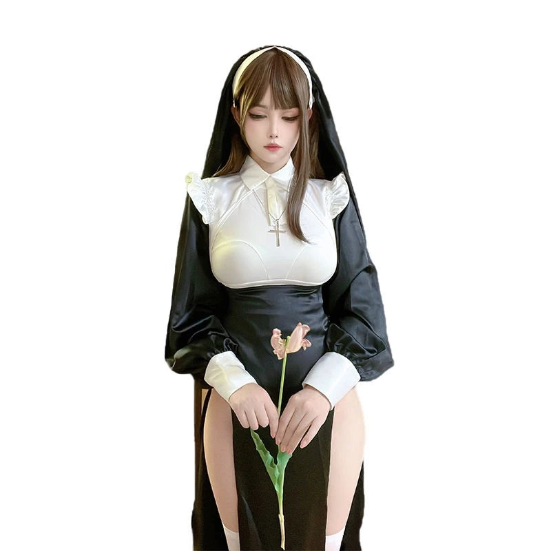 Women's Nun Sexy Transformation Elegant Slimming Maid Style Costume - alternate view 8