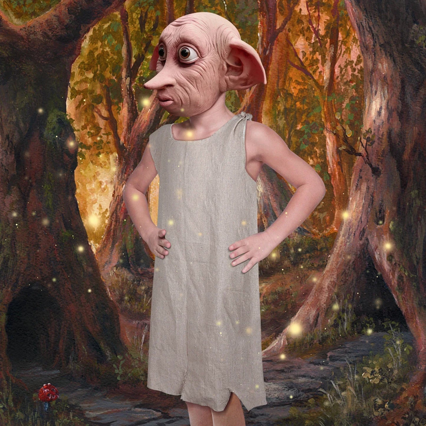 Dobby Costume Mask Elf Halloween Costume Elf Ears Full Head Props Kids Cos Mask and - View 6