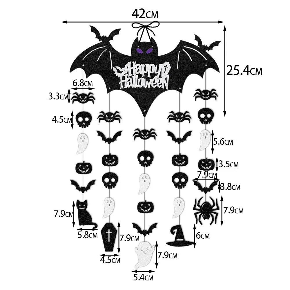 Halloween Hanging Sign Party Decoration Spooky Bat Door Hanger Ornaments Ghost - Discount Halloween City