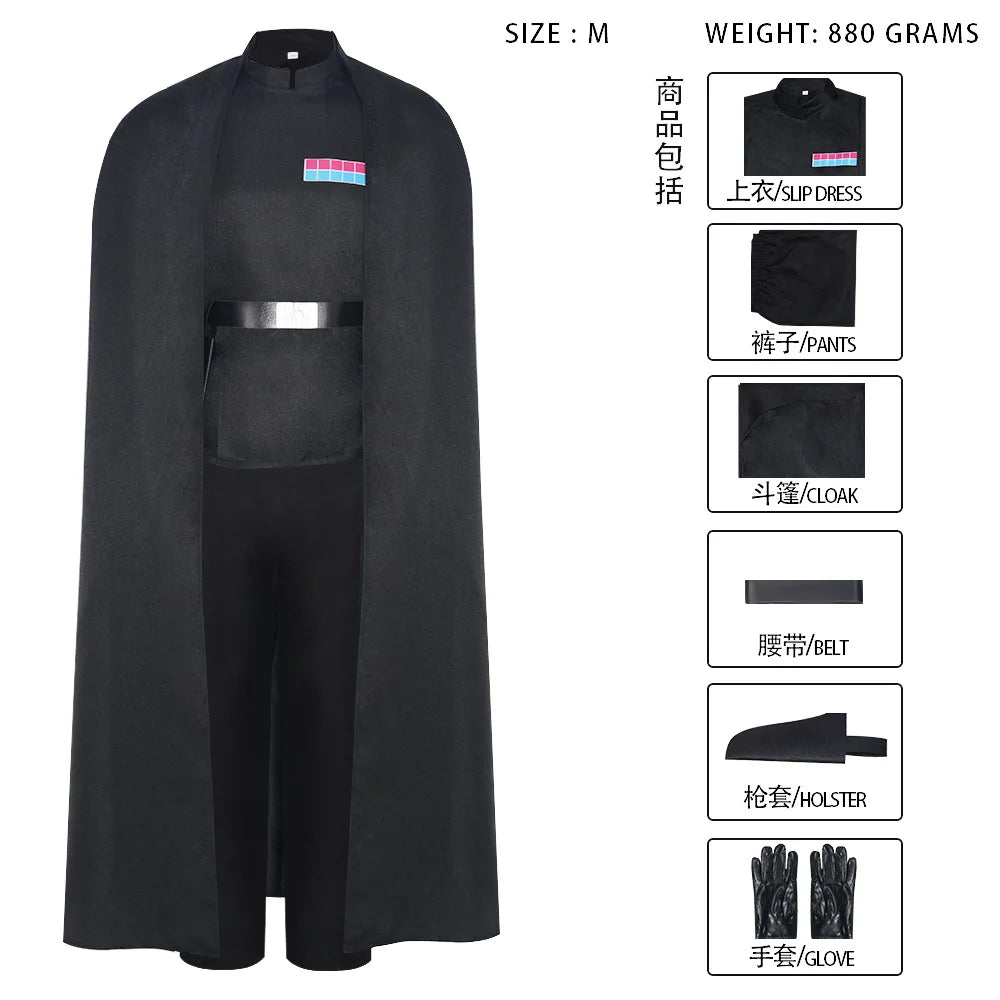 Men Movie Guerre Stellari Imperial Officer Costume for Halloween Rogue Costume Uniform - black / XL