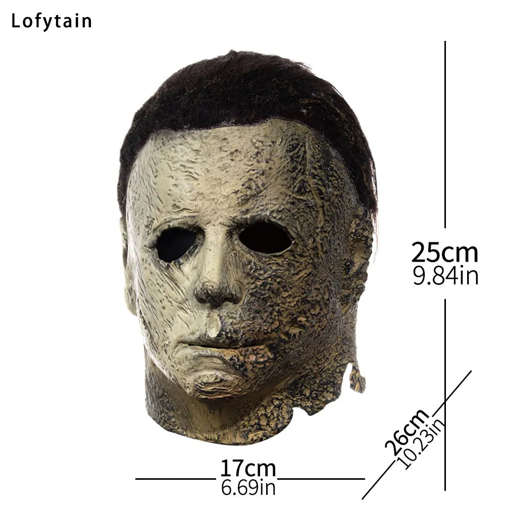 Lofytain 2022 Ends Michael Myers Horror Mask Bloody Creepy Demon Killer Latex Prop - alternate view 6