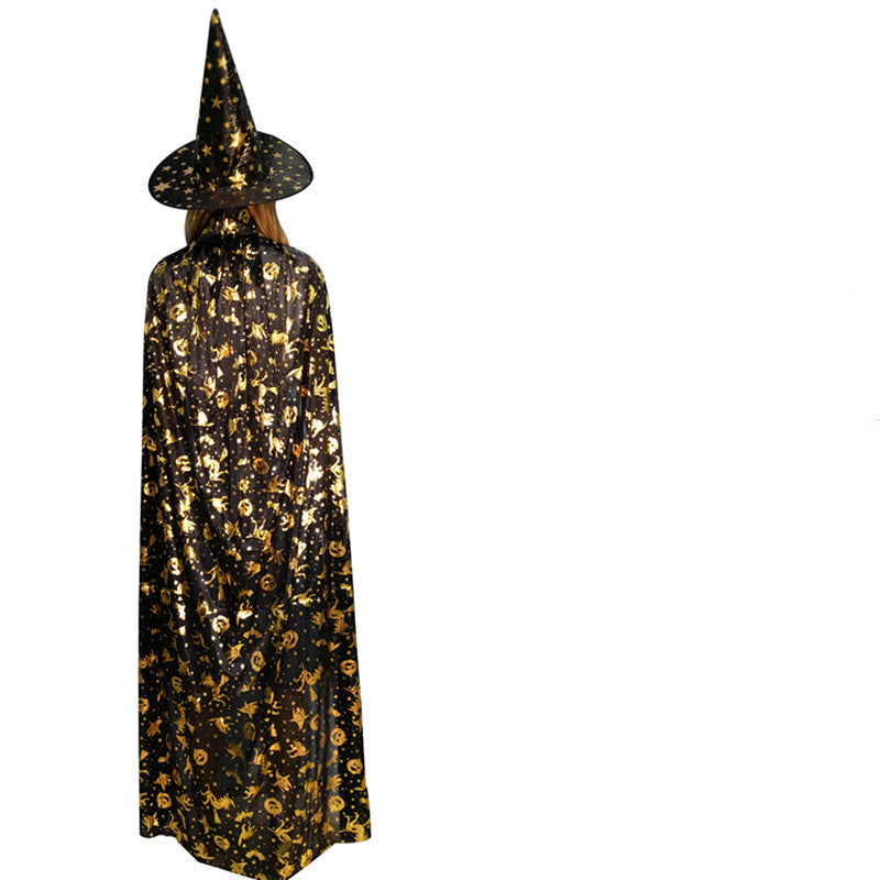 Halloween Cloak Kids Adult Costume Props Bronzing Pumpkin - Discount Halloween City