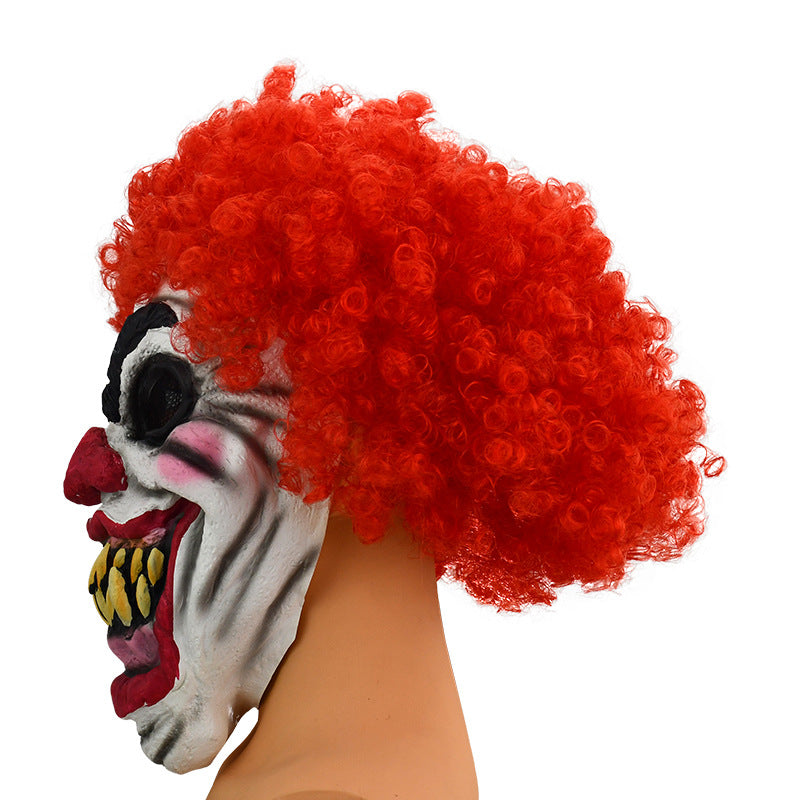 Halloween Redhead Big Mouth Clown Latex Mask - Discount Halloween City