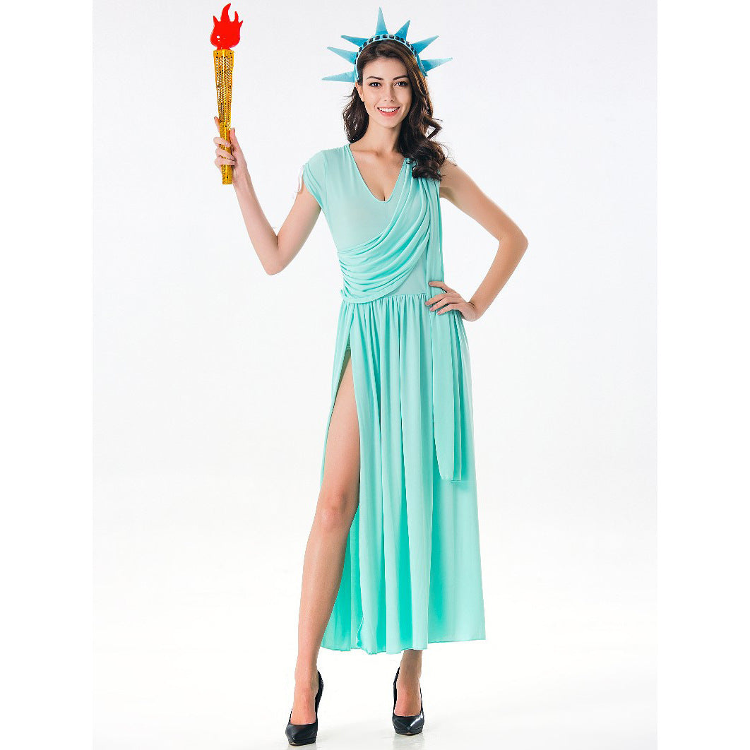 Greek Goddess Split Cosplay Halloween Stage Costume - Discount Halloween City