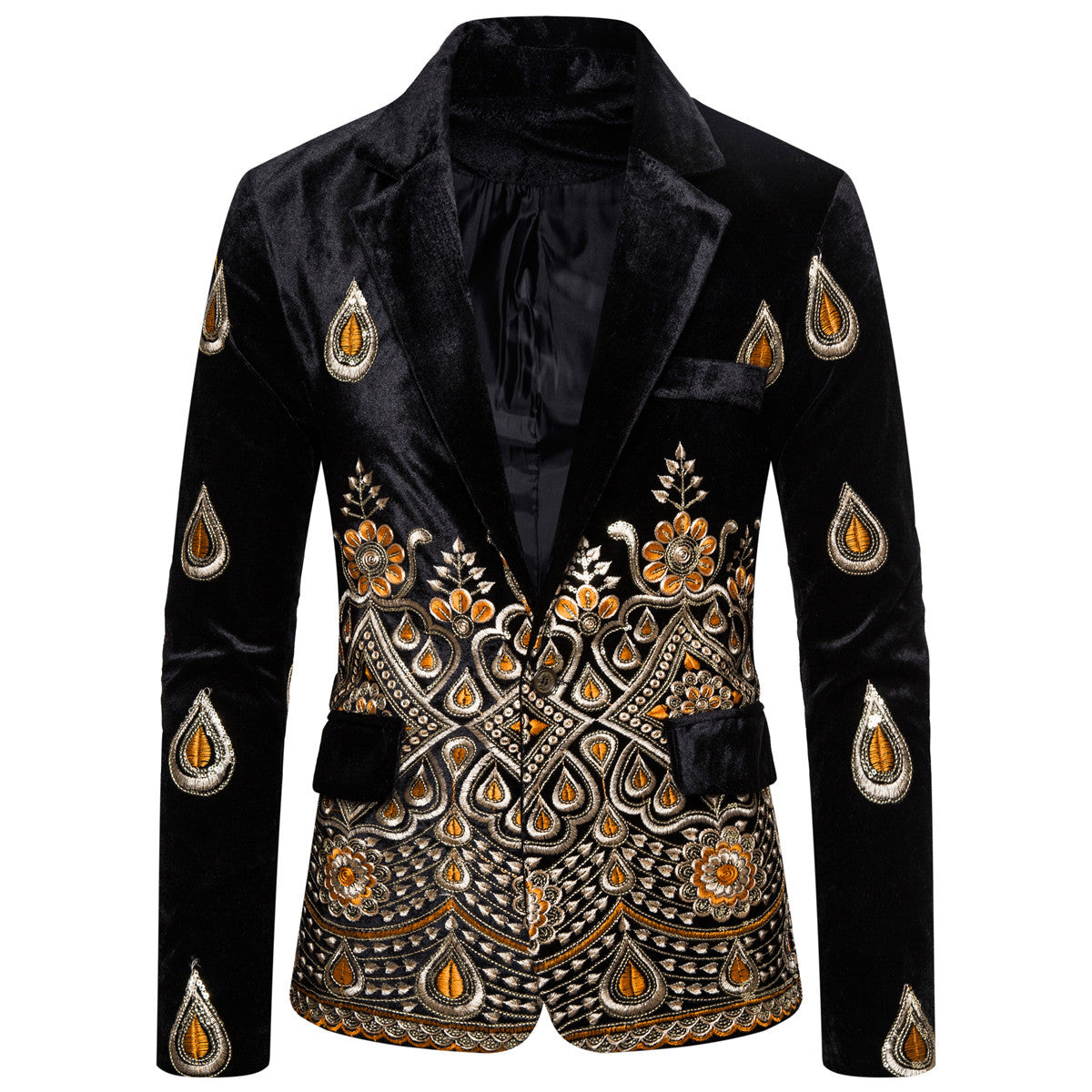 Halloween Ethnic Print Single-breasted Leisure Suits for Men - Discount Halloween City