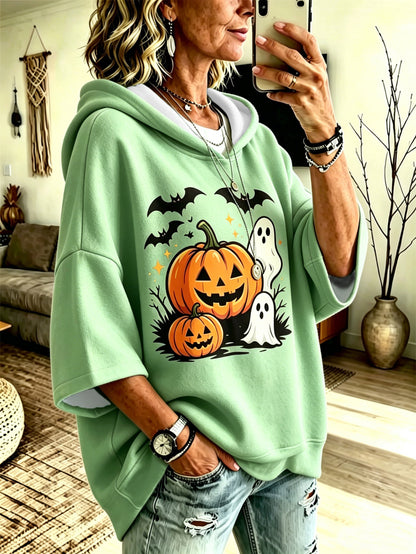 Digital-print Loose-fit Hooded Sweatshirt - alternate view 10