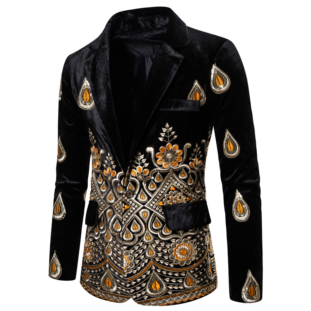 Halloween Ethnic Print Single-breasted Leisure Suits for Men - Discount Halloween City