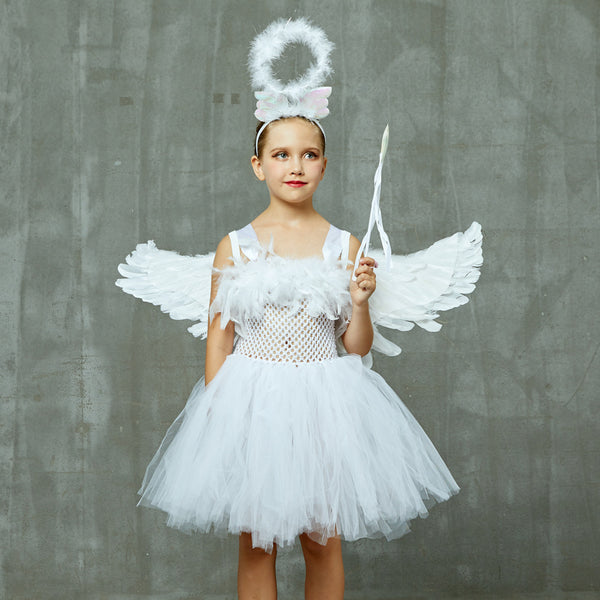 Halloween White Angel Play Costume Kids' Performance - Discount Halloween City