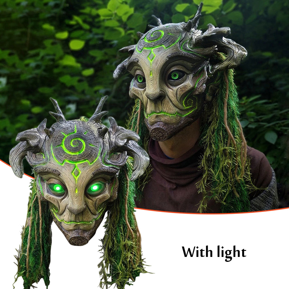 Halloween Glowing Mask Forest Elf Old Man Latex Mask - Discount Halloween City