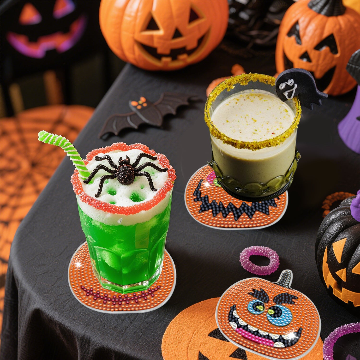 8 Packs Halloween Rhinestones Art Coasters - Discount Halloween City