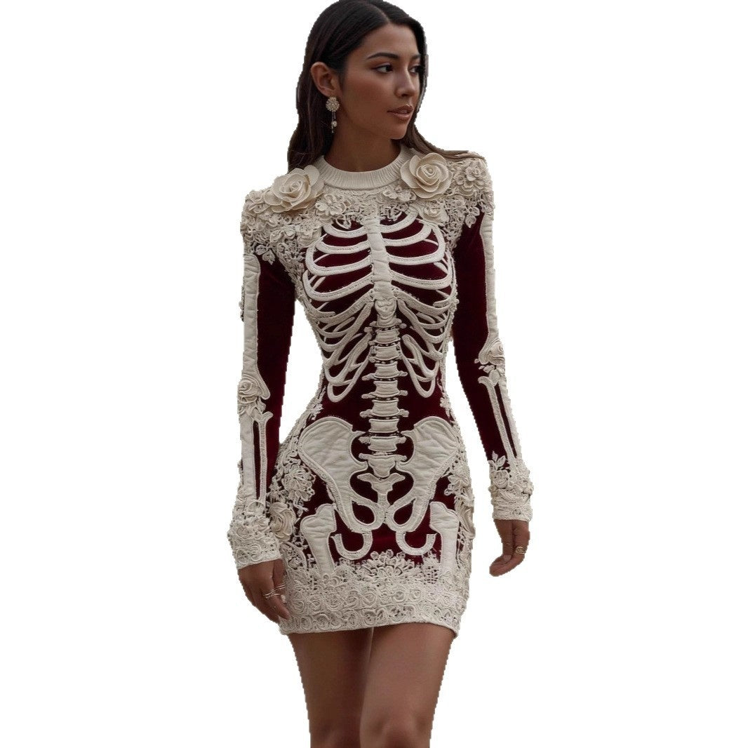 Crew-neck Sweater Dress with a Halloween - product image 3