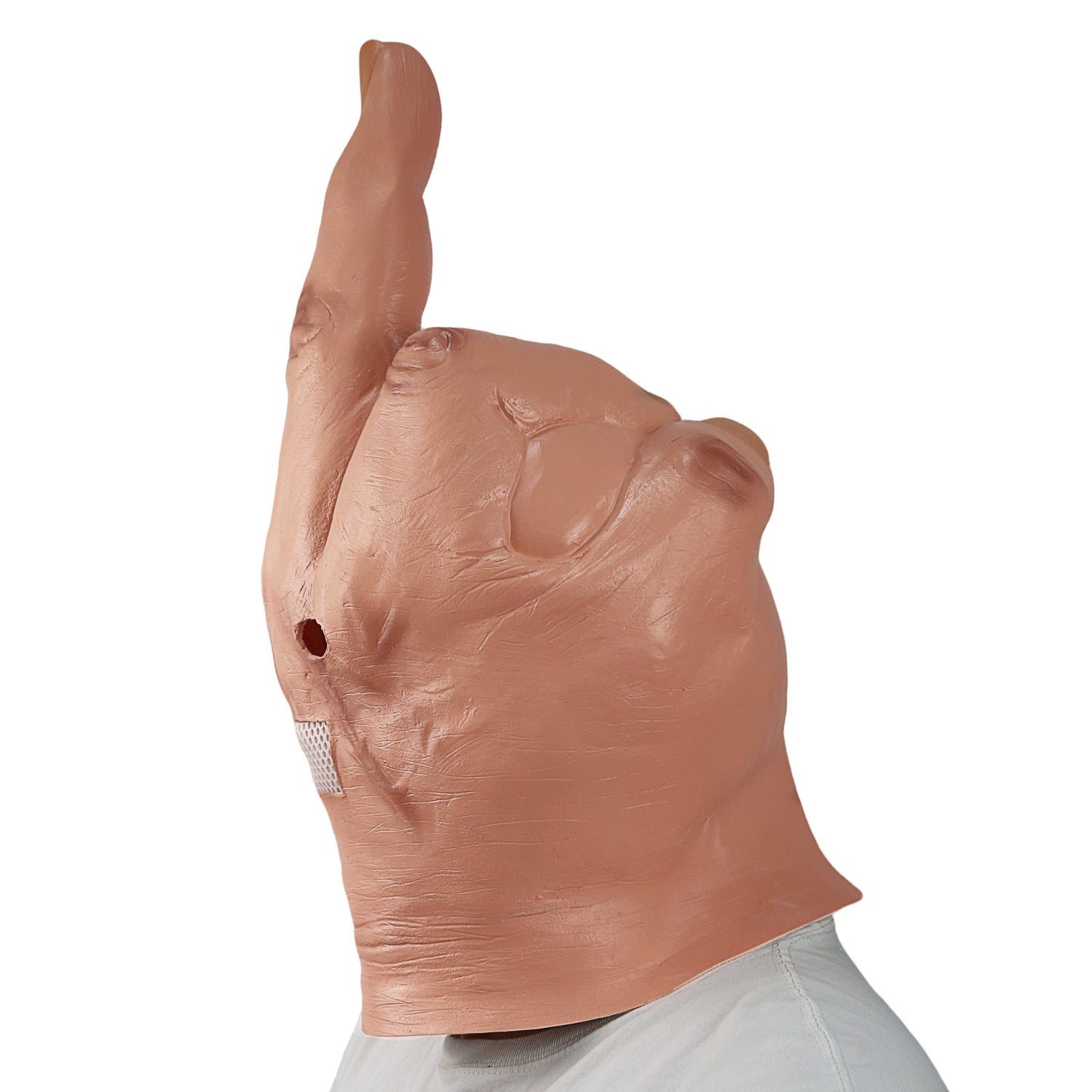 Despise the Vertical Middle Finger Mask Halloween Spoof Mask - Discount Halloween City