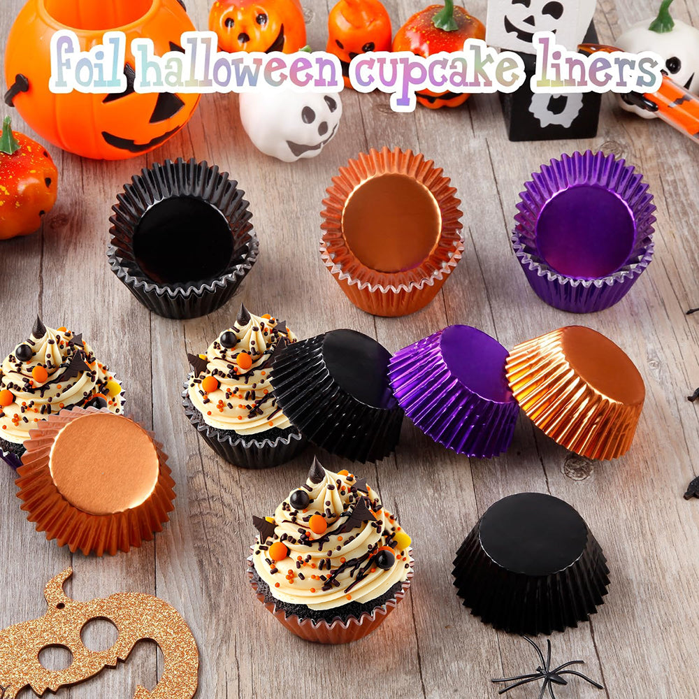 300 Pcs Halloween Foil Cupcake Liners - Discount Halloween City