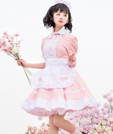 Maid Restaurant Maid Anime Costume Black and White Halloween - Costumes
