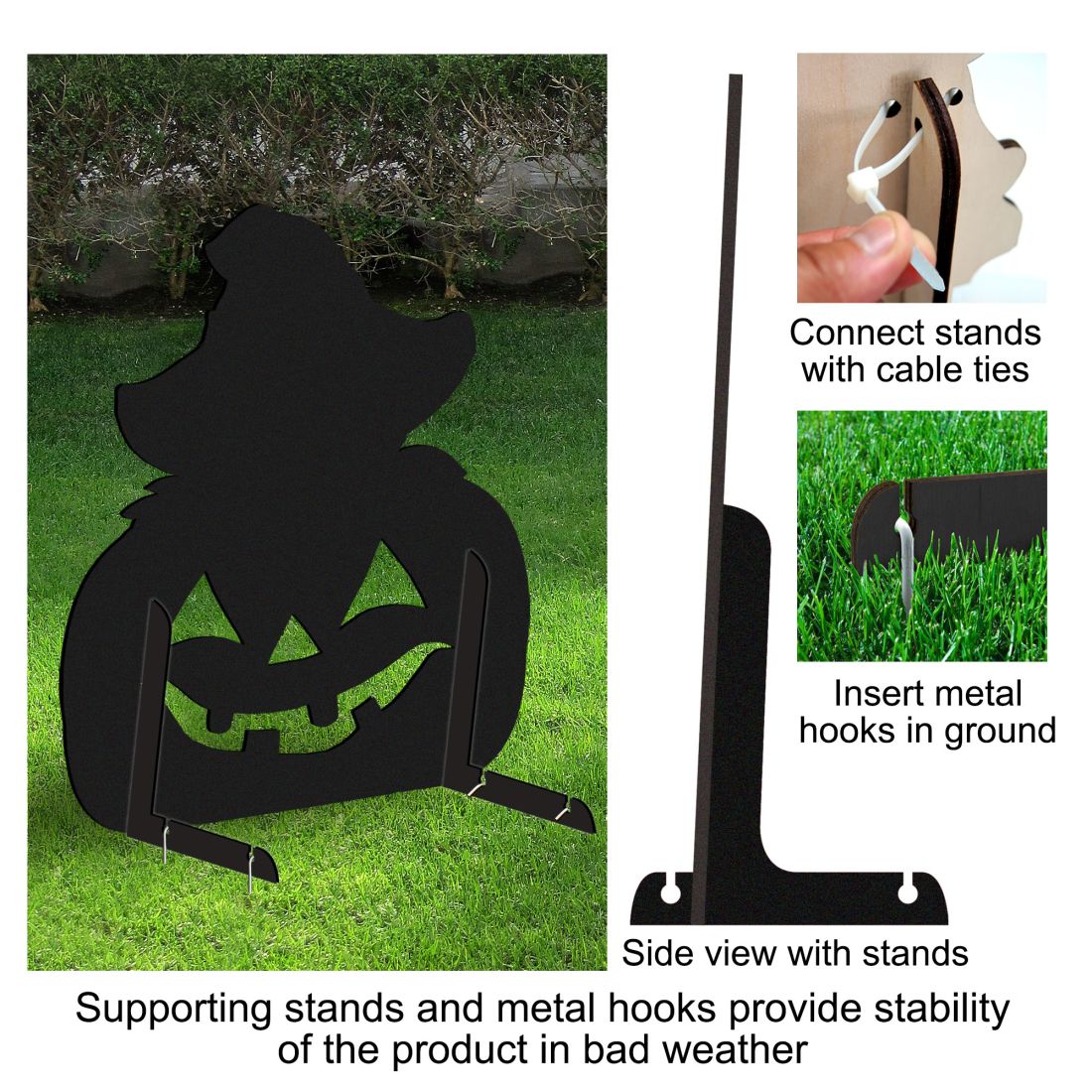Black Cat Pumpkin Halloween Outdoor Decor by G. DeBrekht - Thanksgiving Halloween Decor - 8158416F