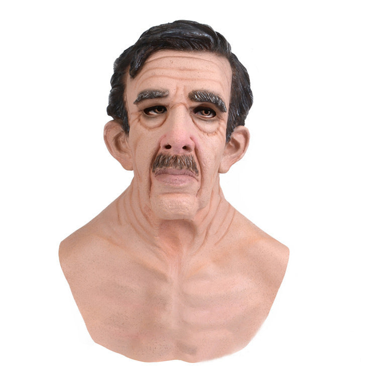 Halloween Granny Mask Latex Headgear Wig Mask - Discount Halloween City