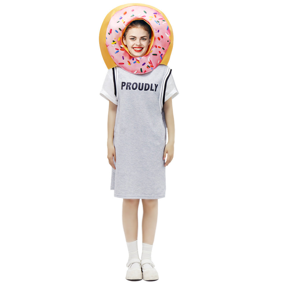 Halloween Party COS Donut Head Set Strawberry Cake Props - Discount Halloween City