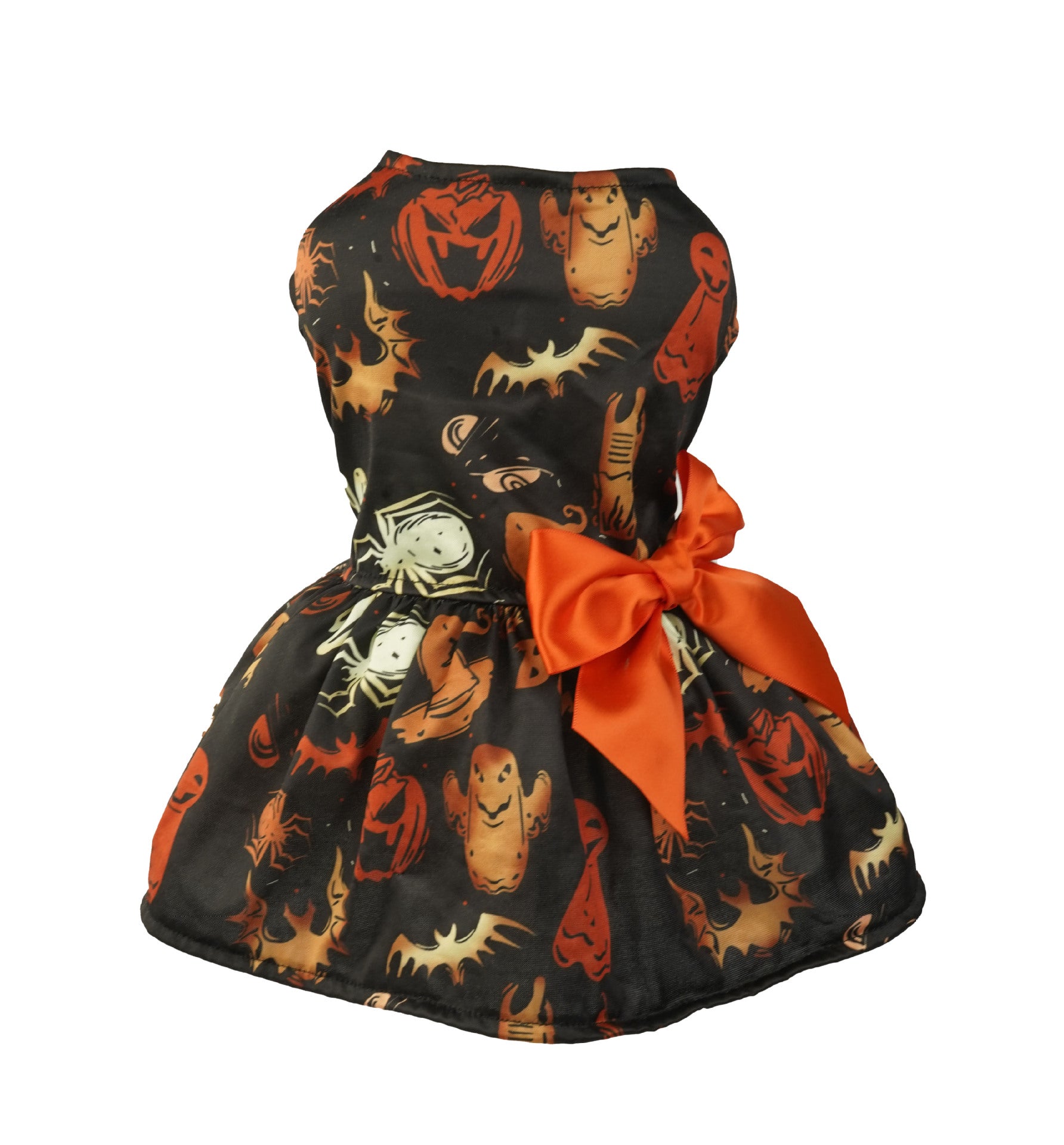 Halloween Small Dog Clothes Pet Dress Pumpkin Print Dress - Discount Halloween City