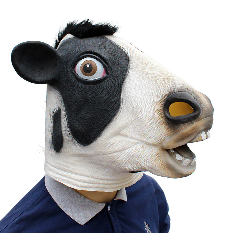 Halloween Holiday Party Cow Mask Latex Headgear - Discount Halloween City