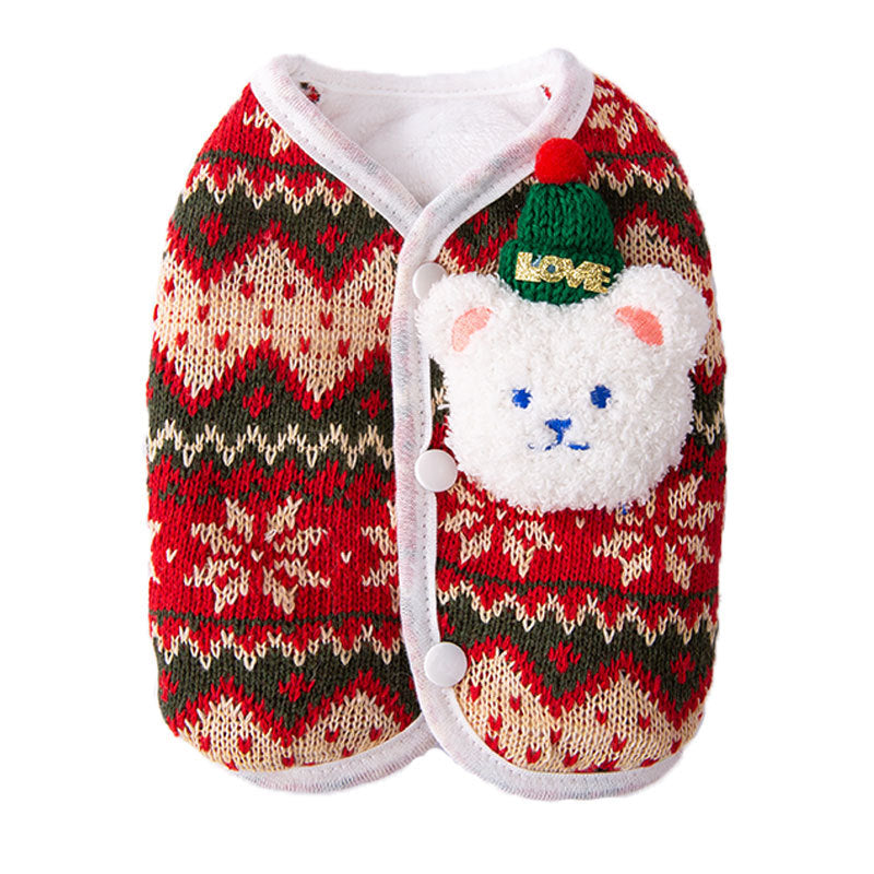 Dog Sweater for Small Dogs Cute Bear Pattern Doggie Clothes - Discount Halloween City