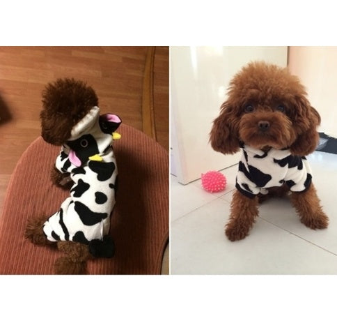 Dog & Cat Coat Warm Cow Costume Sweatshirt Hooded - Discount Halloween City