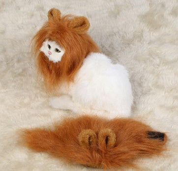 Funny Pet Hat for Small Dogs Cats Hat Emulation Lion Hair - Discount Halloween City