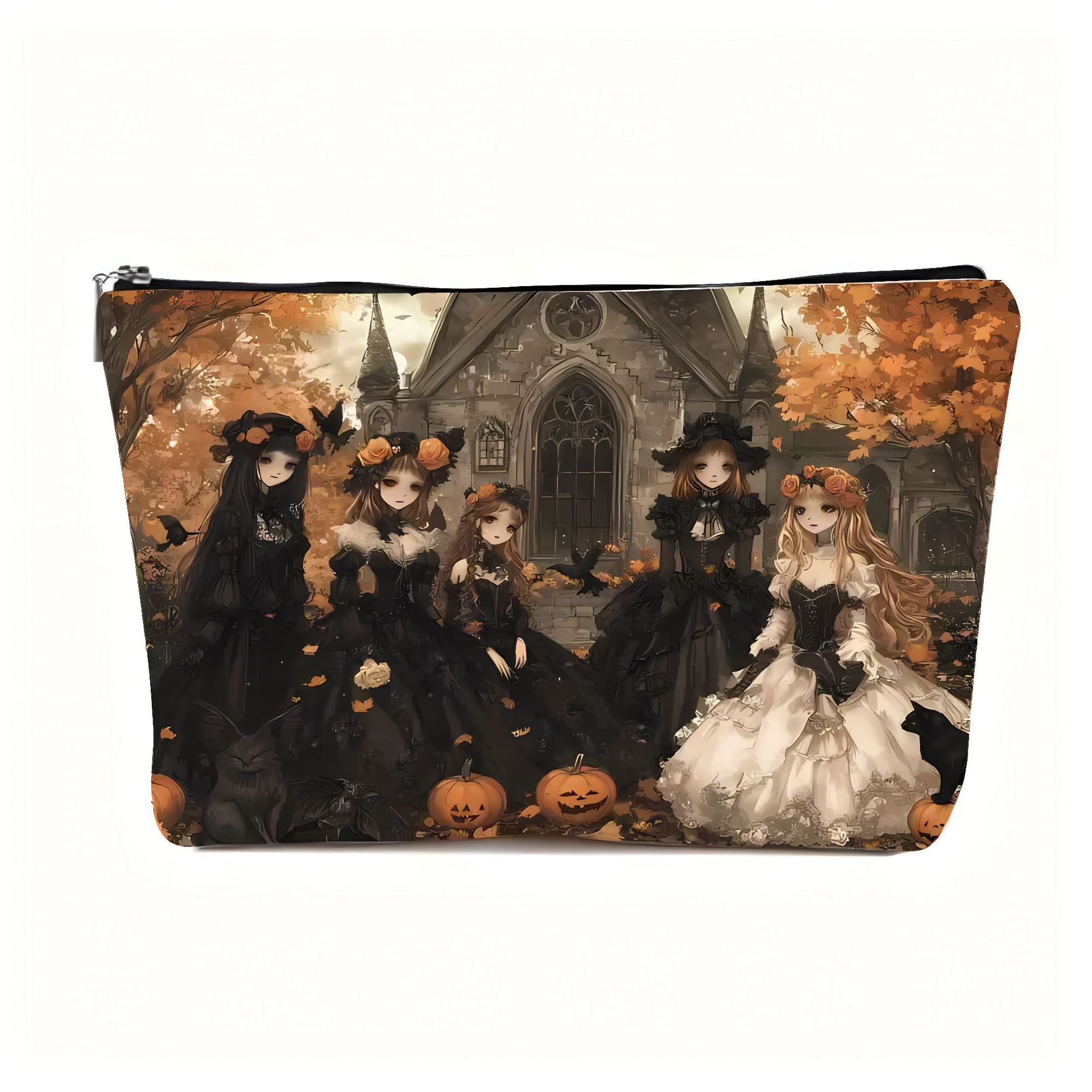 Halloween Witch Gift Canvas Makeup Bag - Discount Halloween City