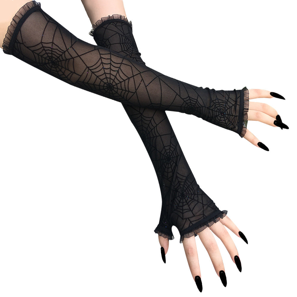 Spider Web Decoration Gloves - alternate view 4