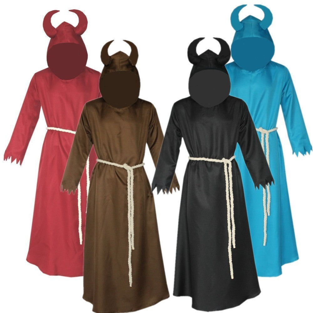 Halloween Medieval Horns Death Devil Wizard Cloak Cospiay - Costumes