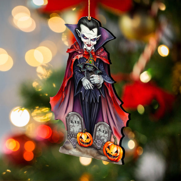 Dracula Wooden Ornaments by G. Debrekht  - Halloween Decor - 8652822