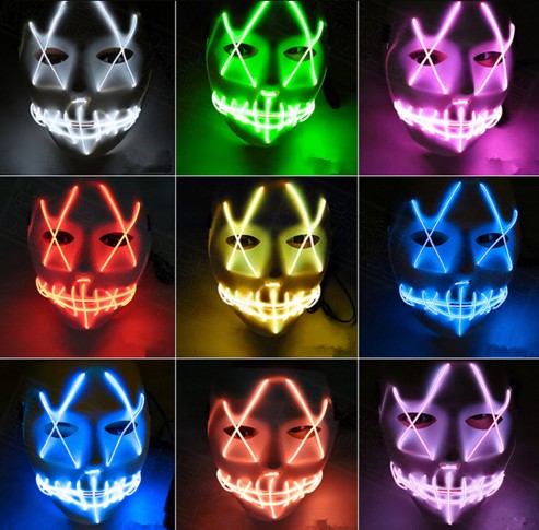 LED Glowing Full-Face Halloween Costume Mask