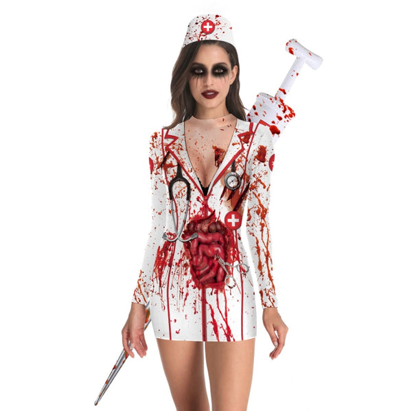 Women's Nurse Slim Long Sleeve Dress