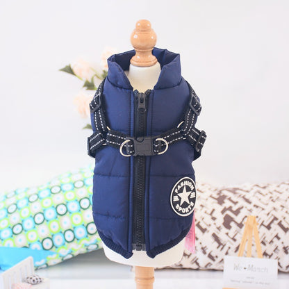 Waterproof Dog Clothes Winter Dog Coat with Harness Warm Pet - Pet Costumes